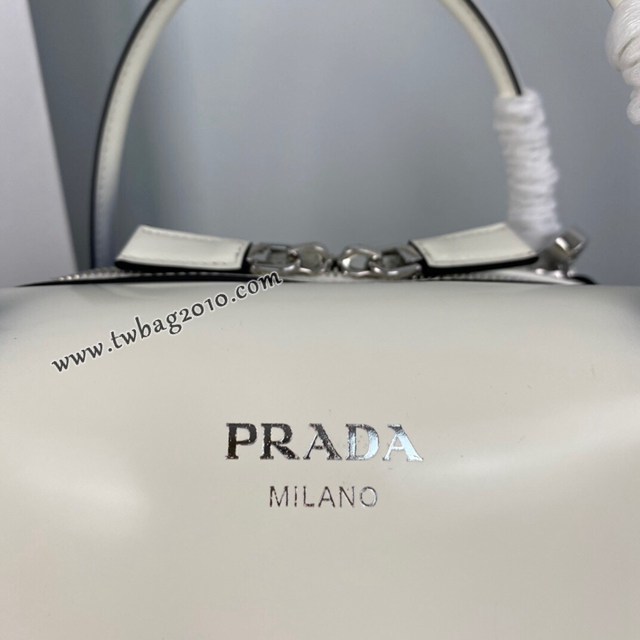 Prada專櫃2022秋冬新款亮面小牛皮手提包 1BA365 普拉達大號手提肩背女包 csp1581